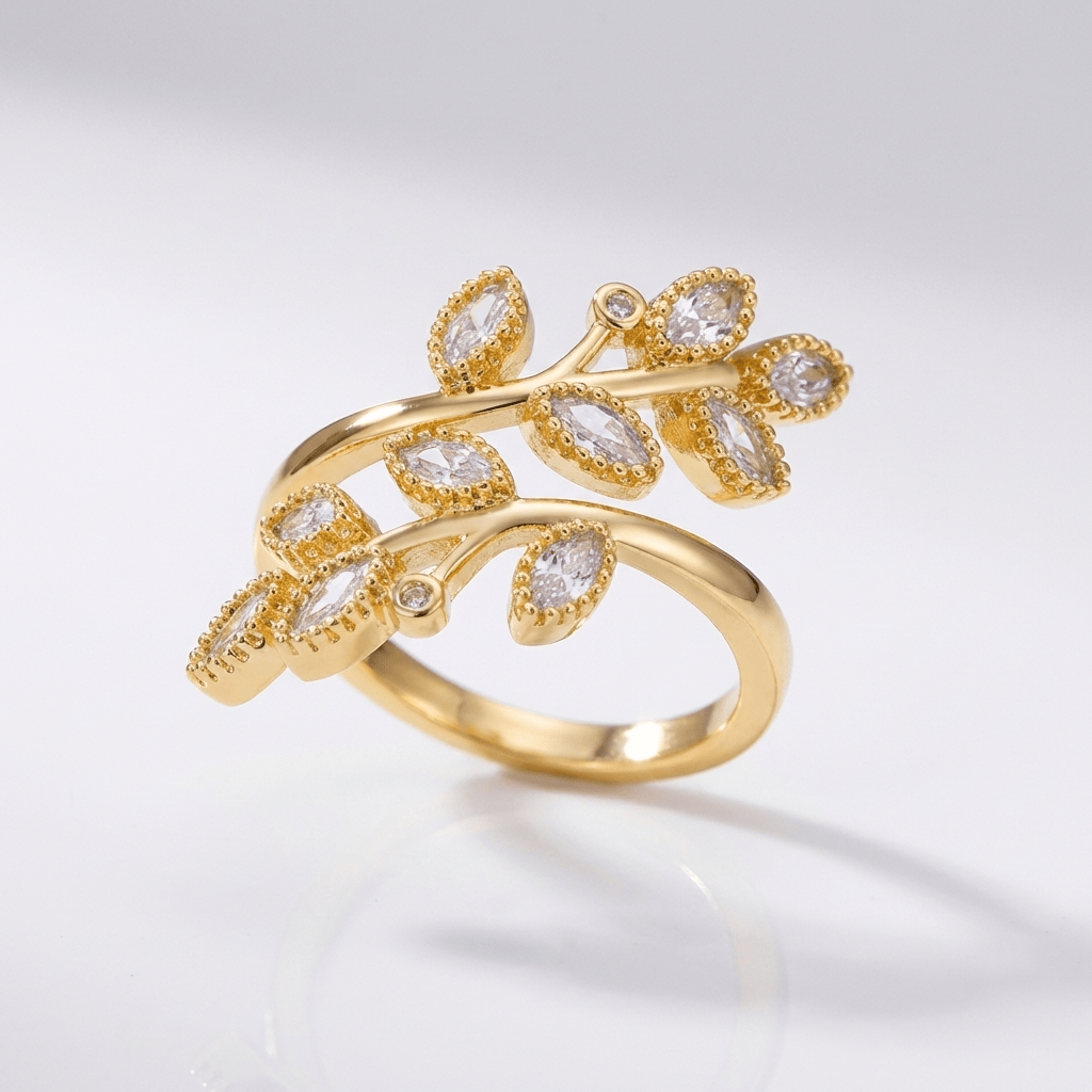 Gold Leaf Wrap Ring (Adjustable)