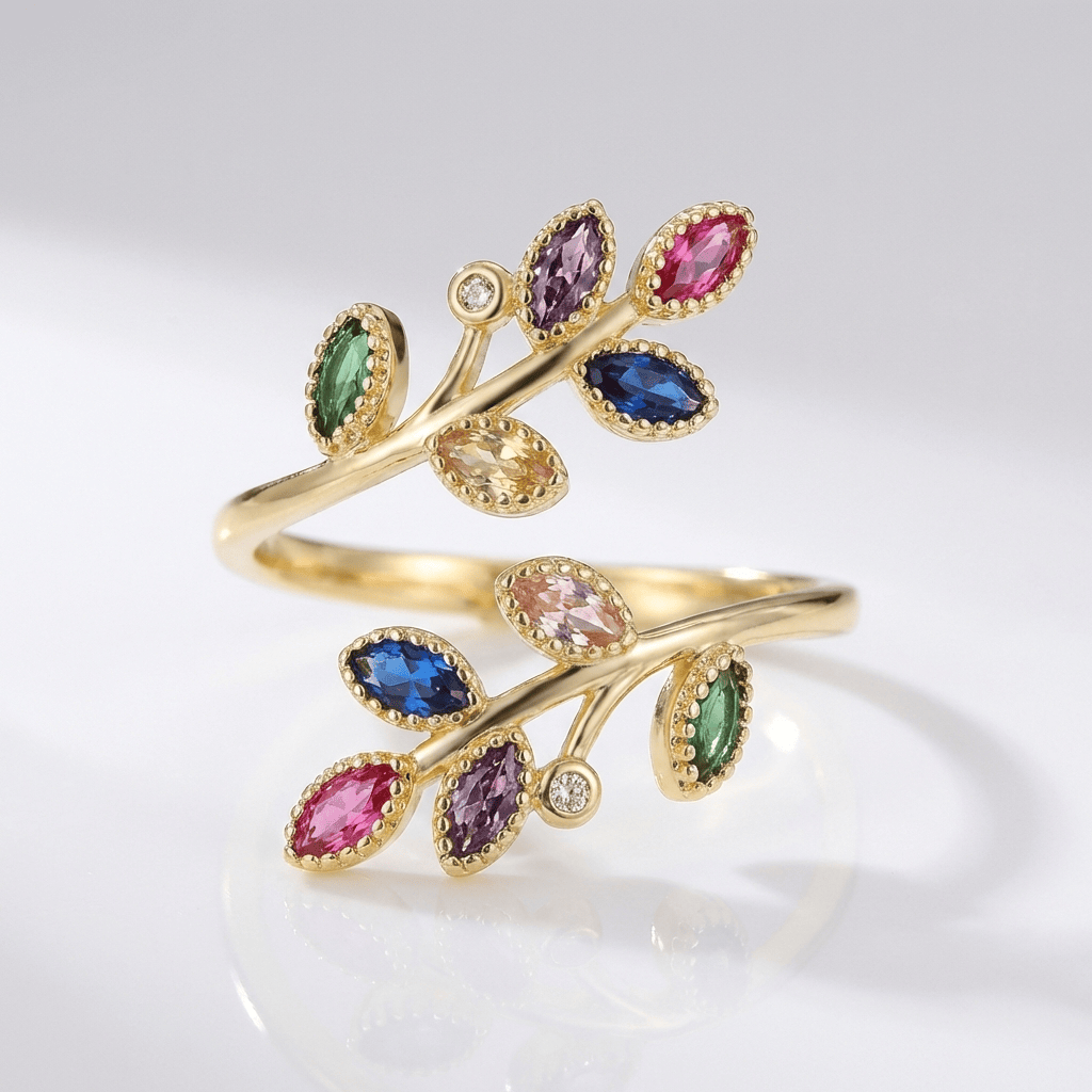 Gold Leaf Wrap Ring (Adjustable)