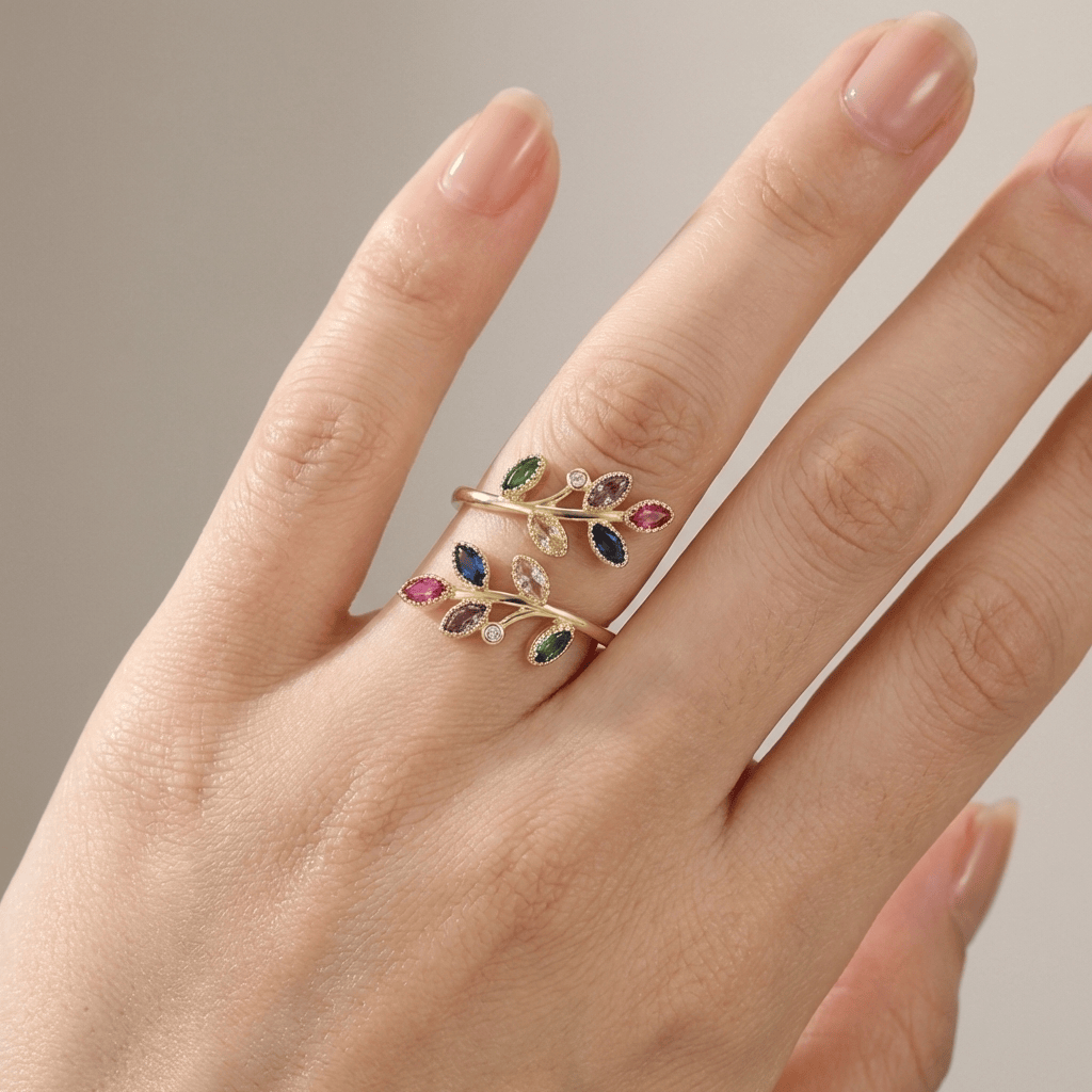 Gold Leaf Wrap Ring (Adjustable)