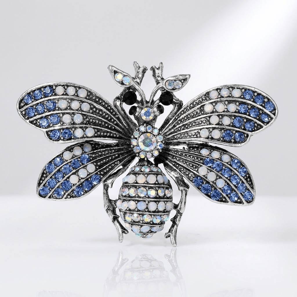 Royal Blue Bee Brooch