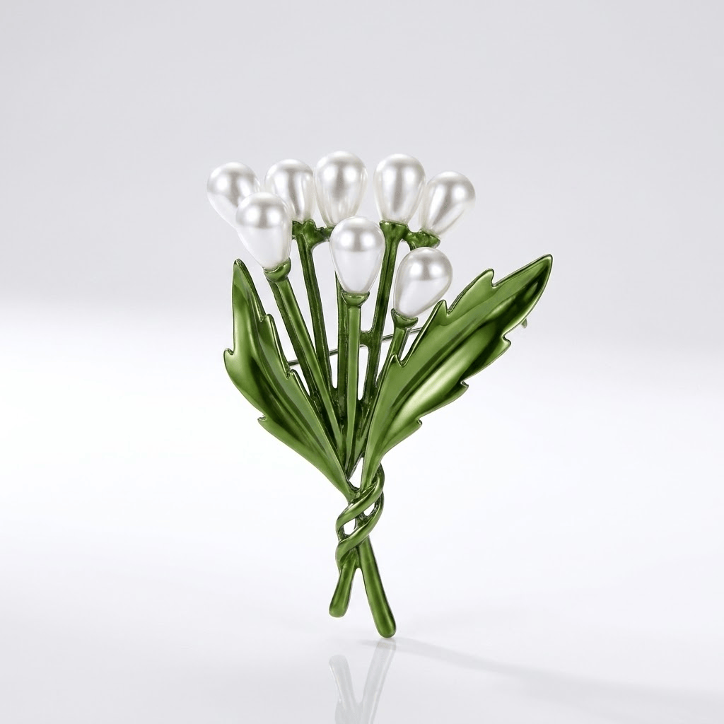 Pearl Botanical Brooch