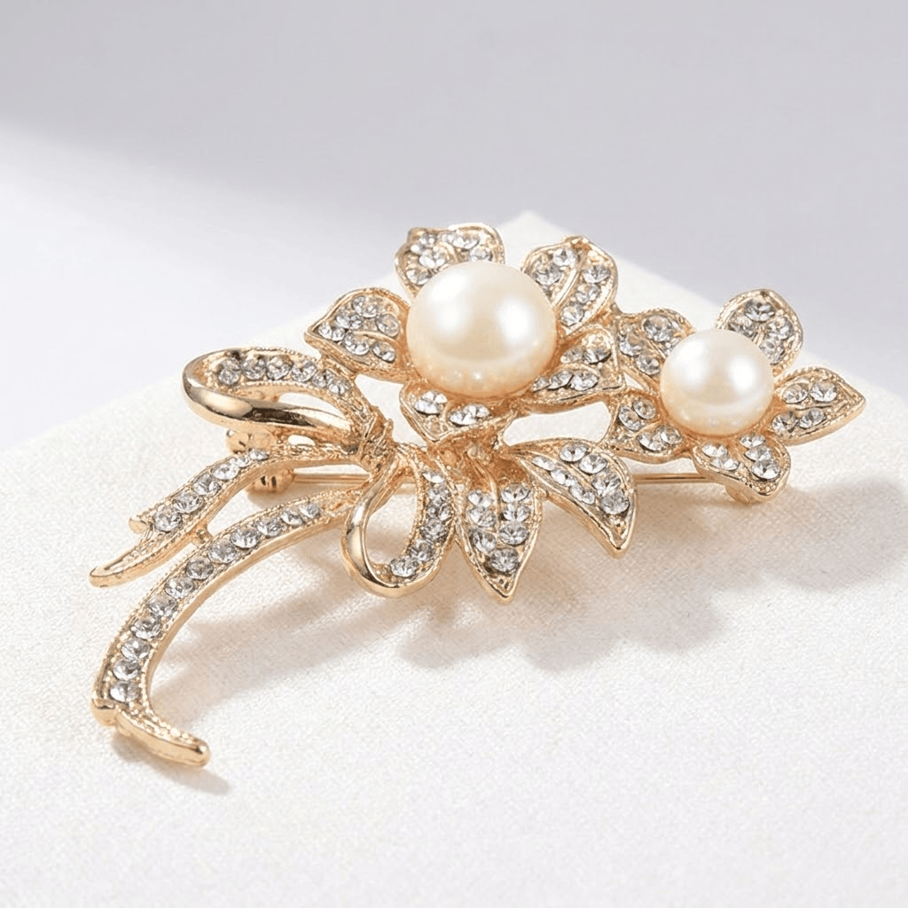 Gold Flower Brooch