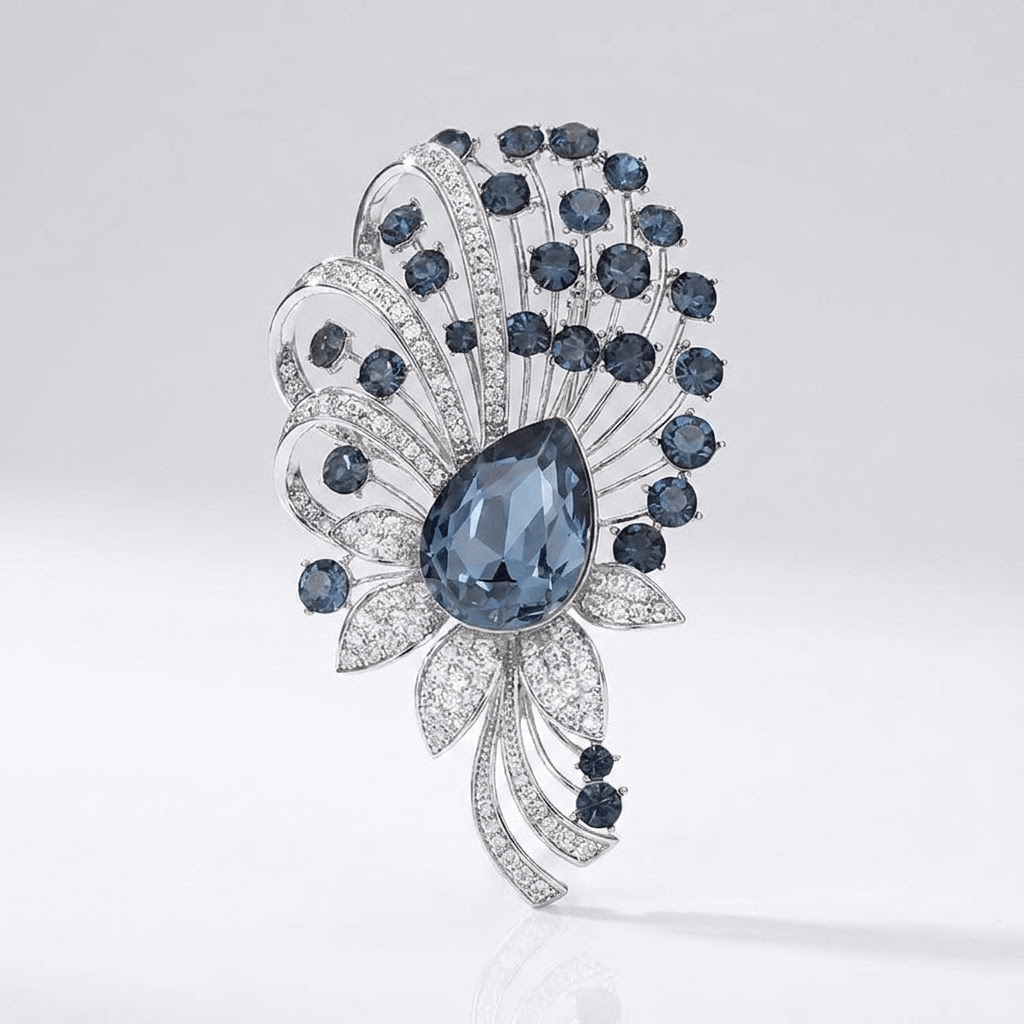 Rose Bloom Crystal Brooch