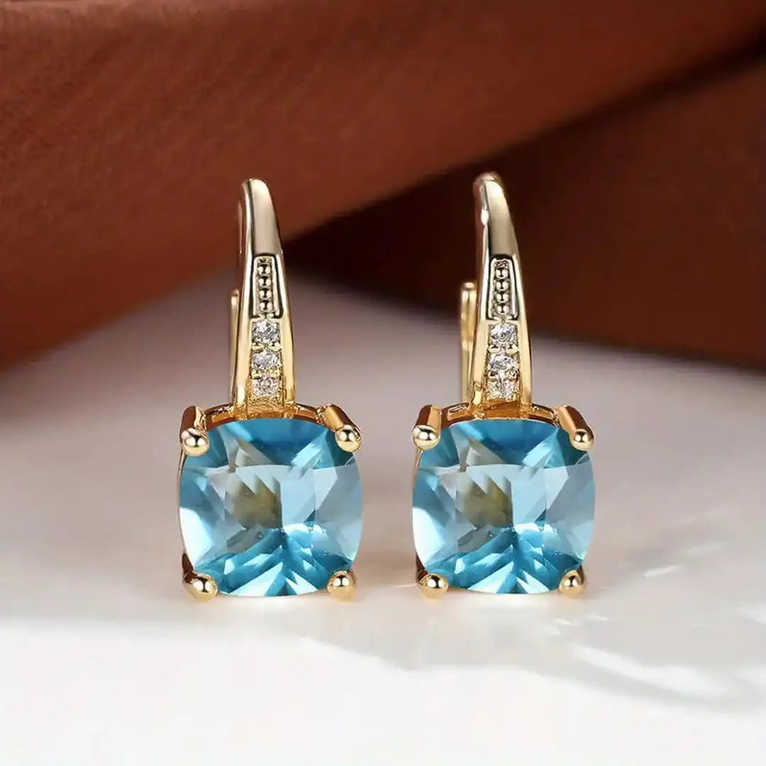 Mystic Sapphire Hoop Earrings