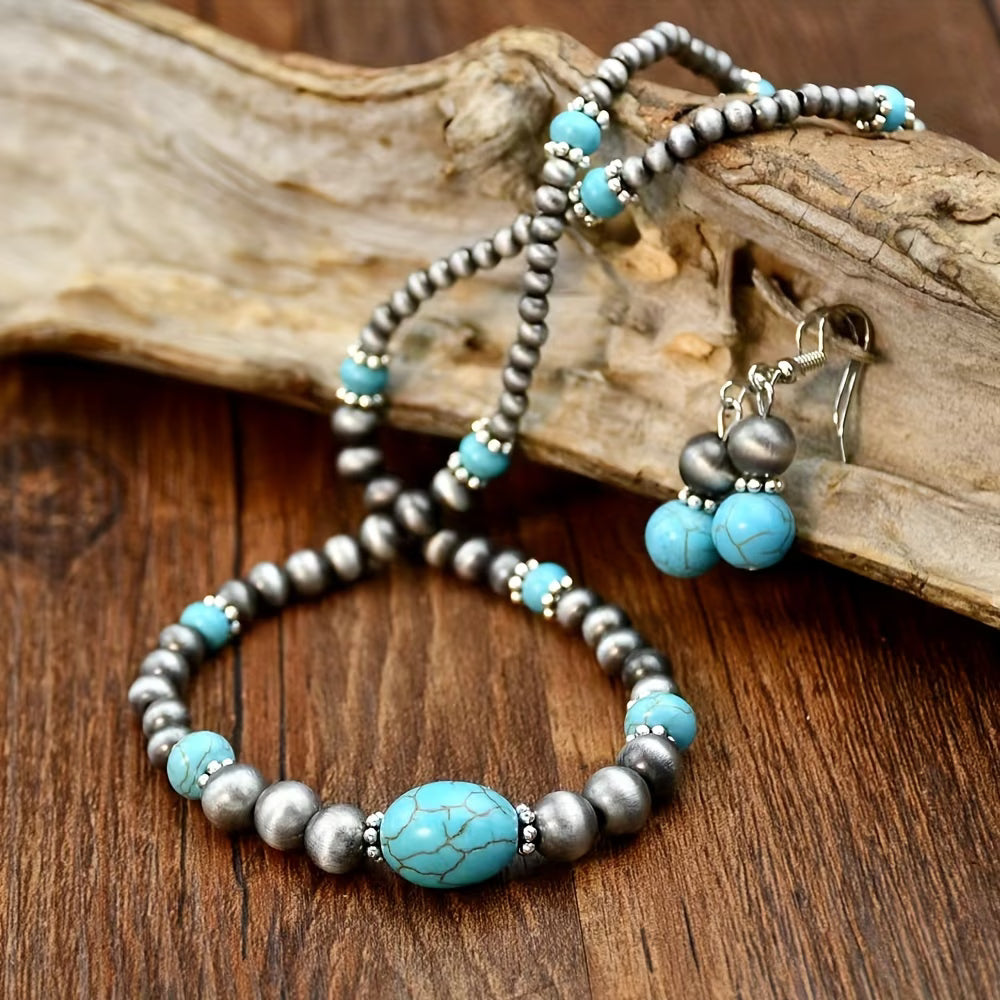 Turquoise Necklace and Earrings Set