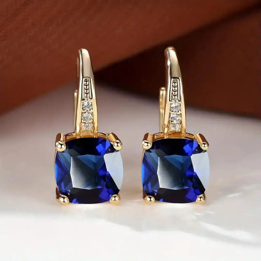 Mystic Sapphire Hoop Earrings