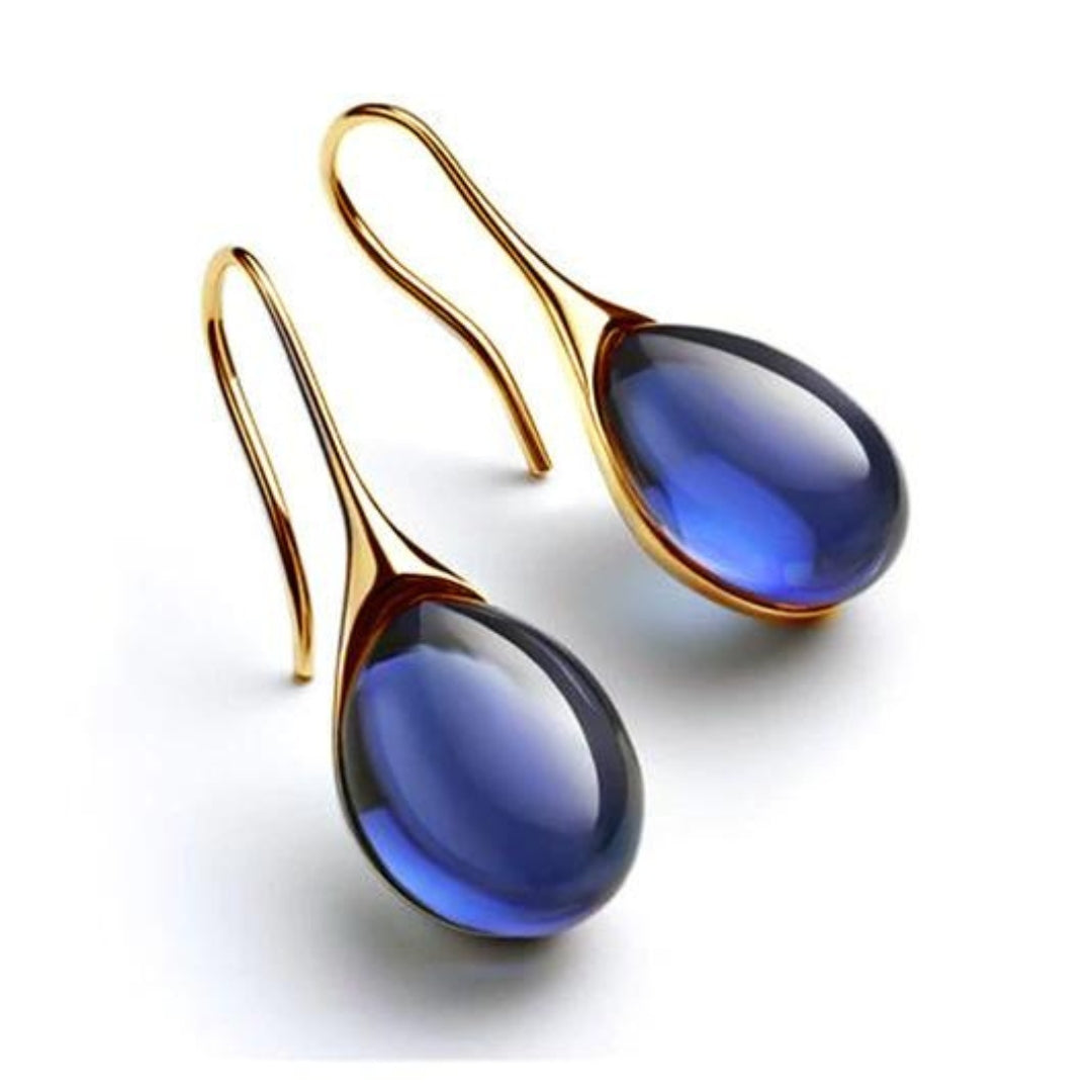 Gold and Silver Crystal Drop Earrings