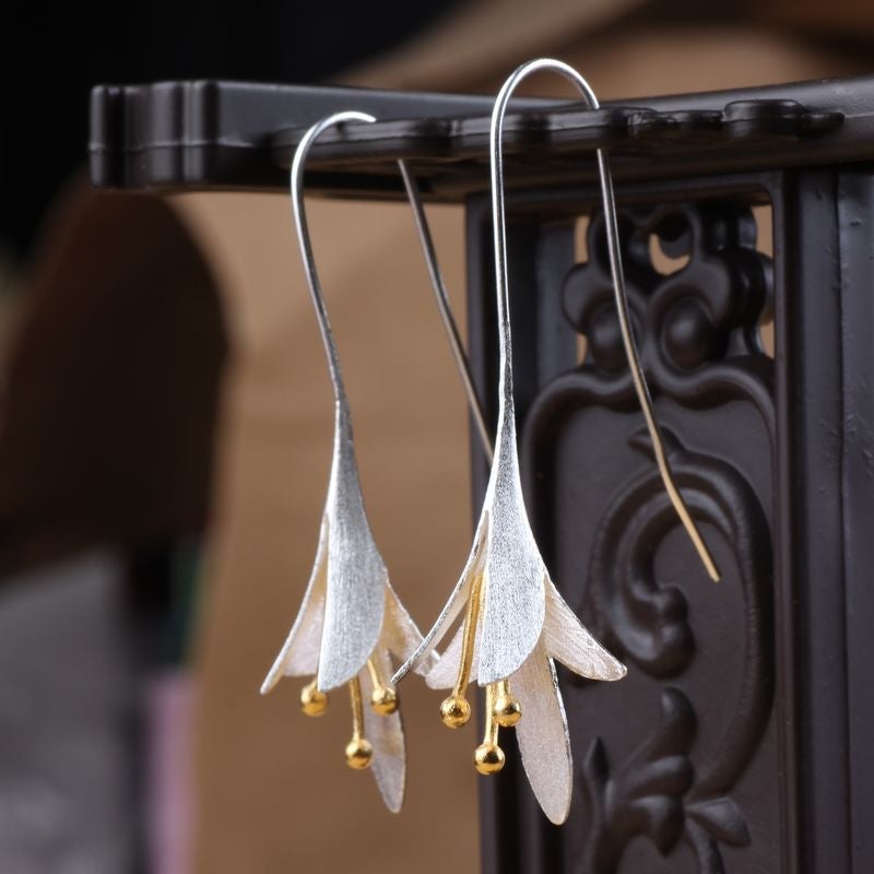 Elegant Silver Blossom Earrings