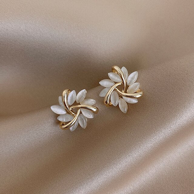 Luxe White Opal Earrings