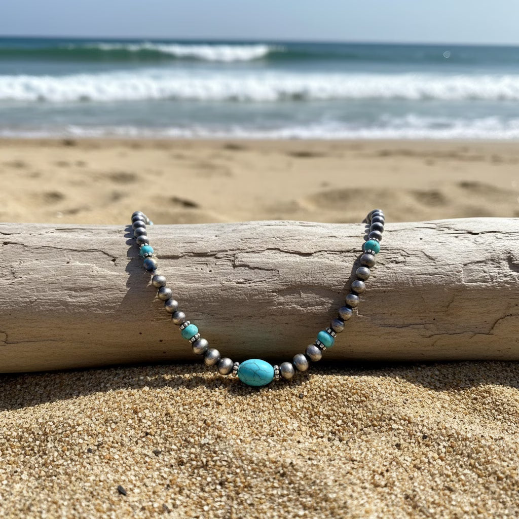 Turquoise Necklace and Earrings Set