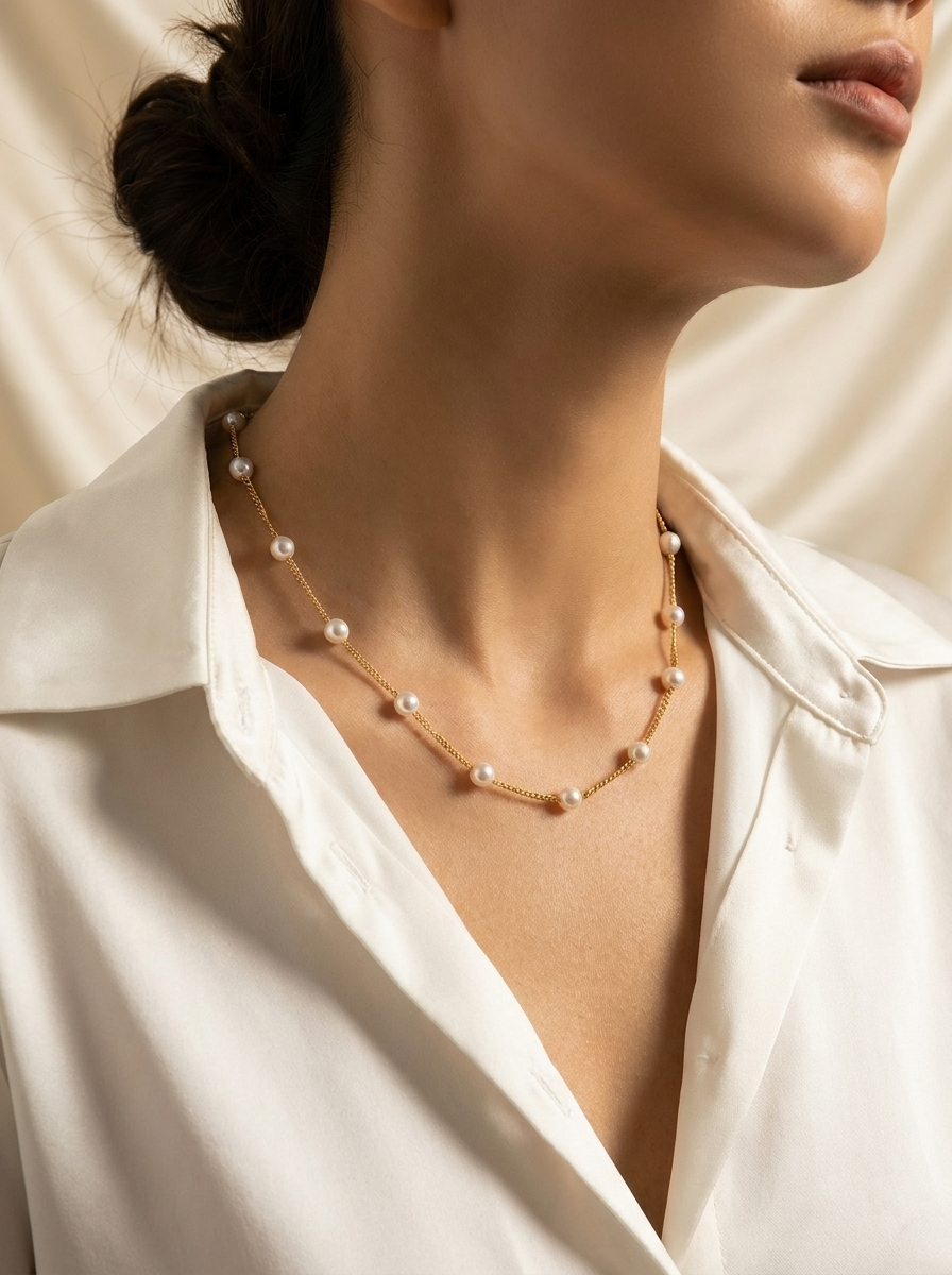 Timeless Pearl Gold Necklace