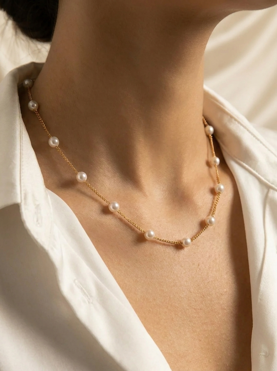 Timeless Pearl Gold Necklace