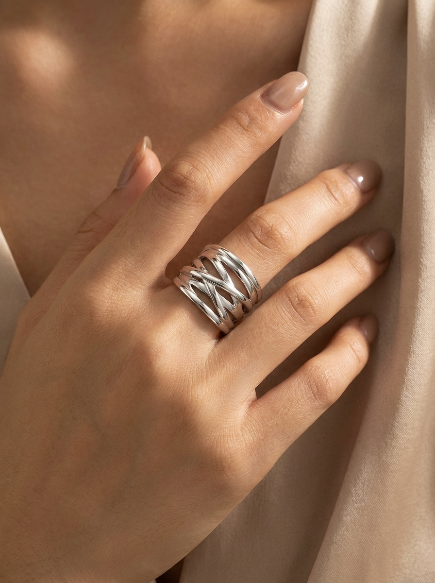 Exclusive Vintage Silver Layered Ring