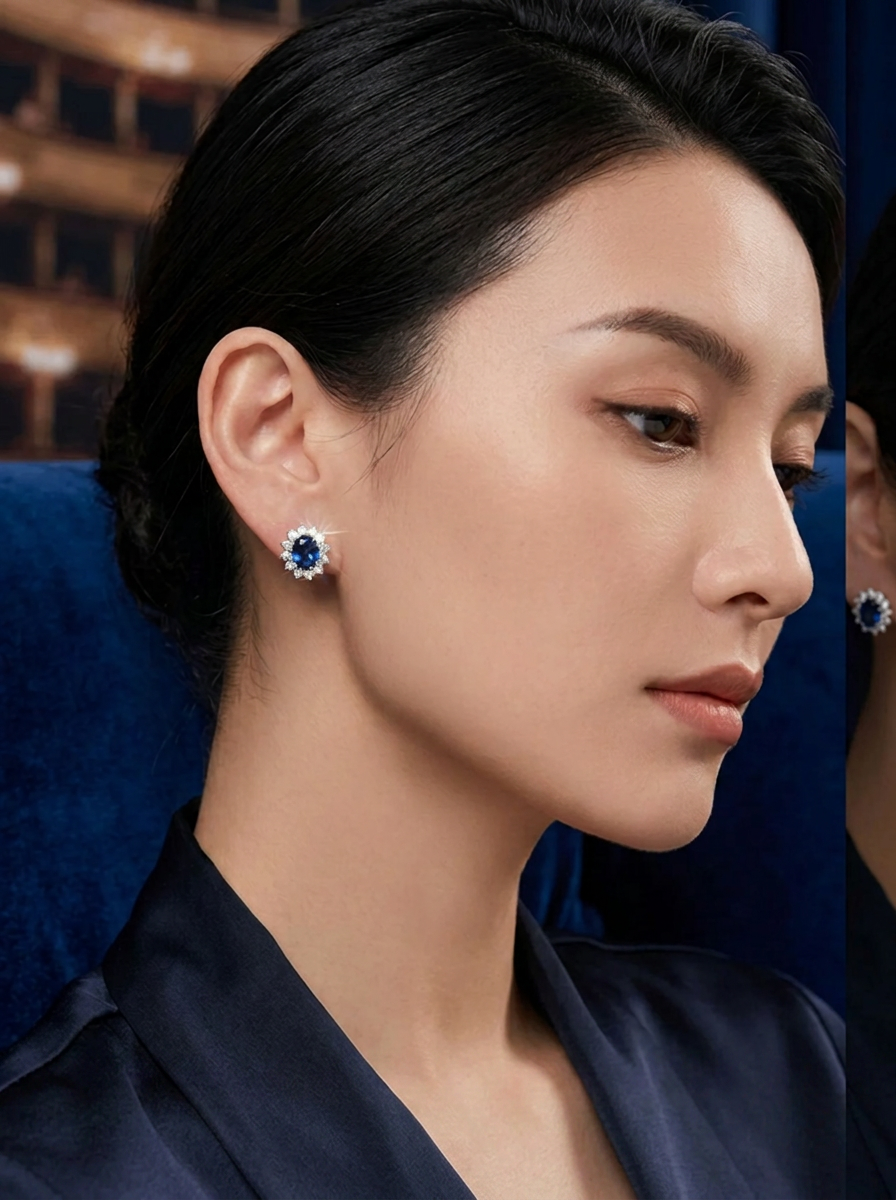 Sapphire Celestial Bloom Earrings