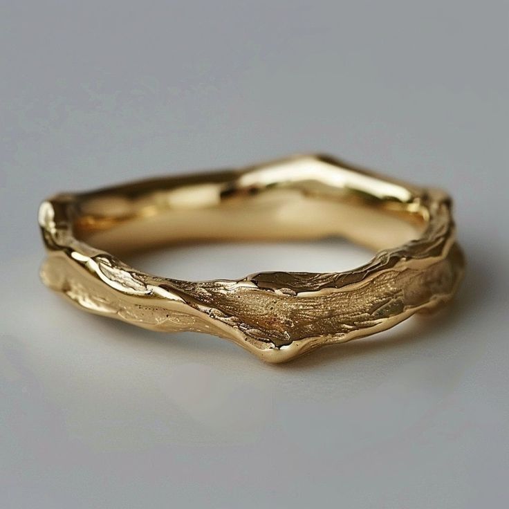 Vintage Forged in Gold Ring