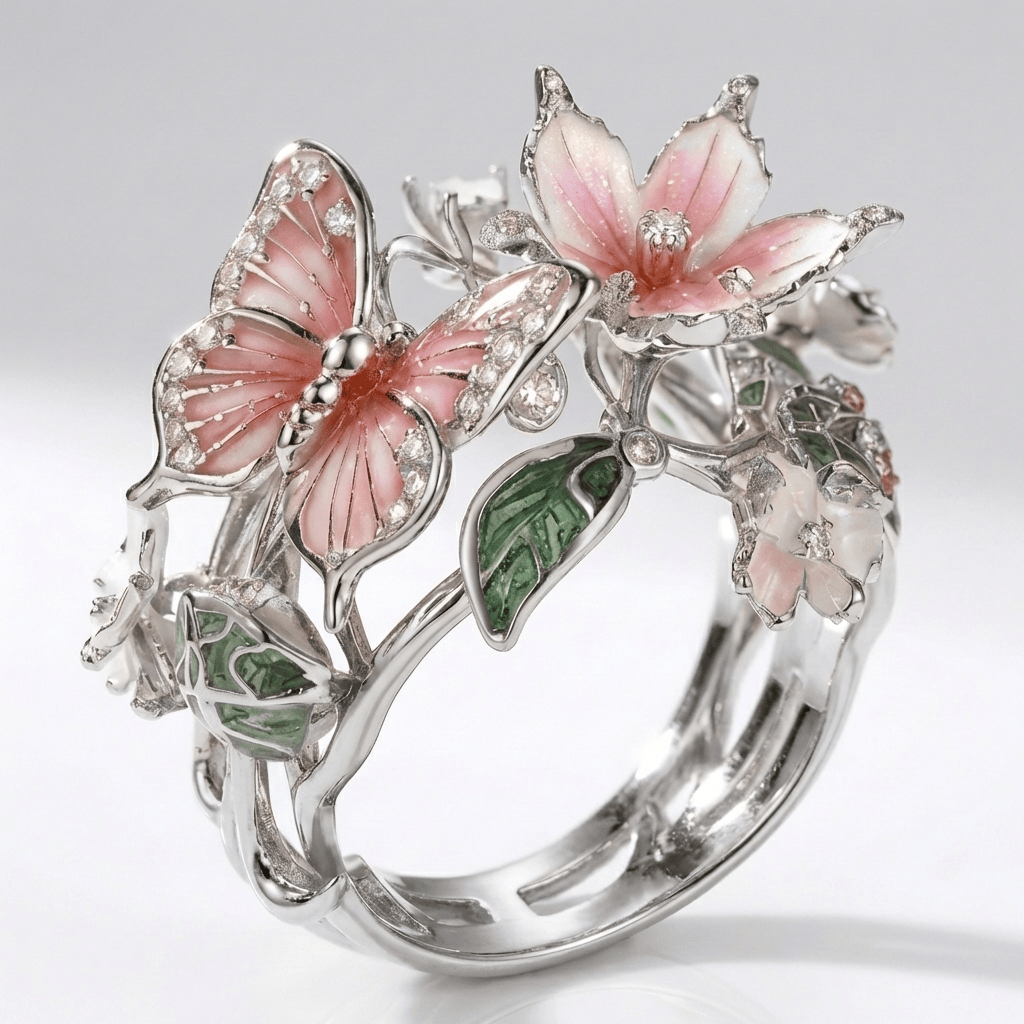 Silver Butterfly Dreamer Ring (Adjustable)
