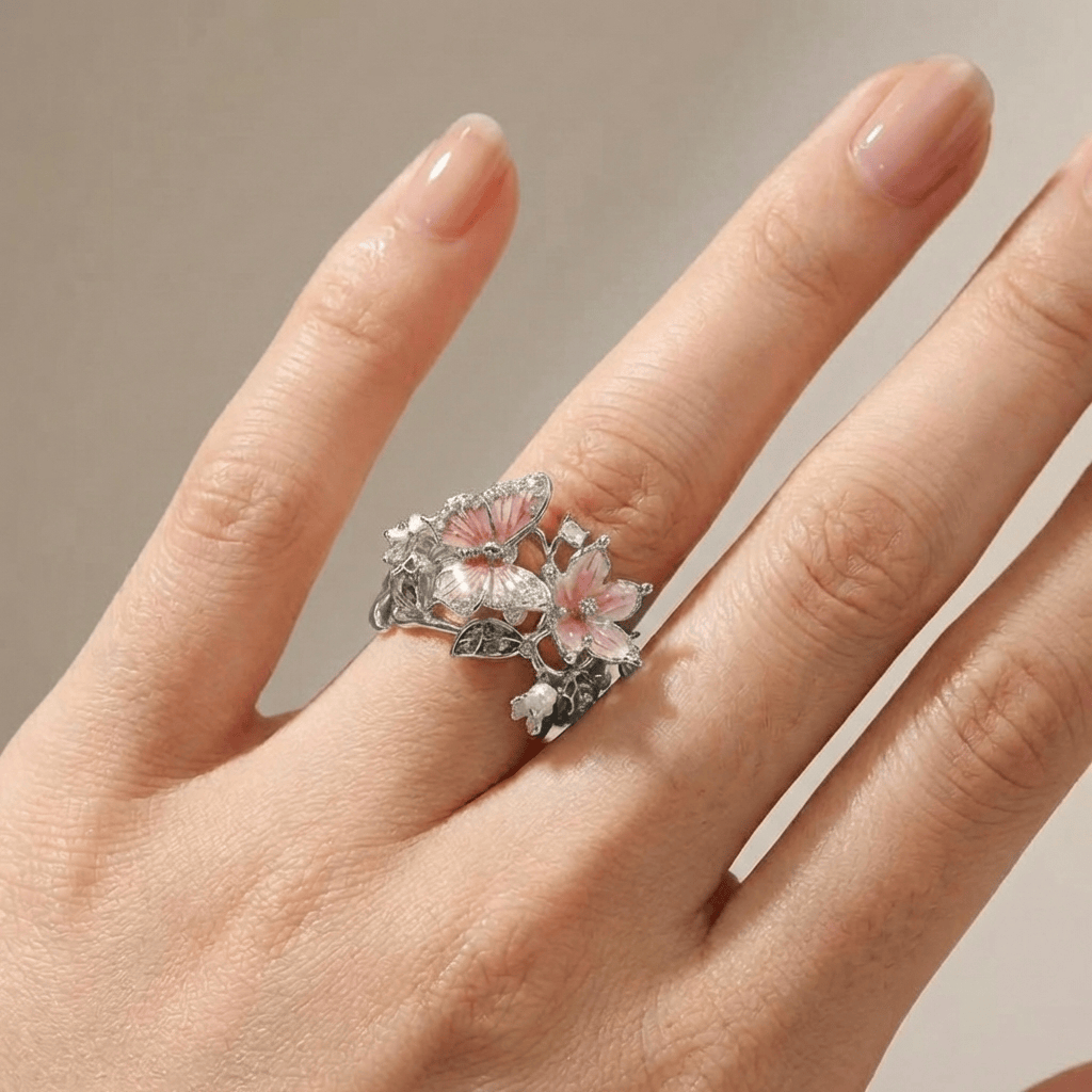 Silver Butterfly Dreamer Ring (Adjustable)