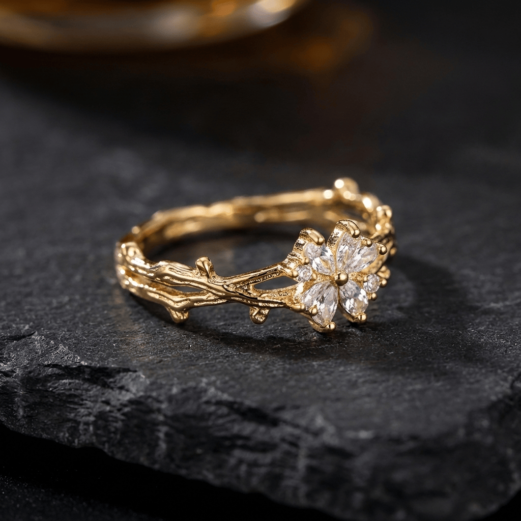 Golden Branch Ring (Adjustable)