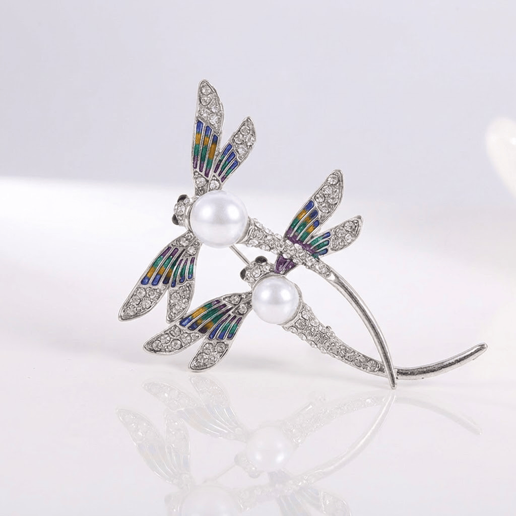 Dragonfly Pearl Brooch