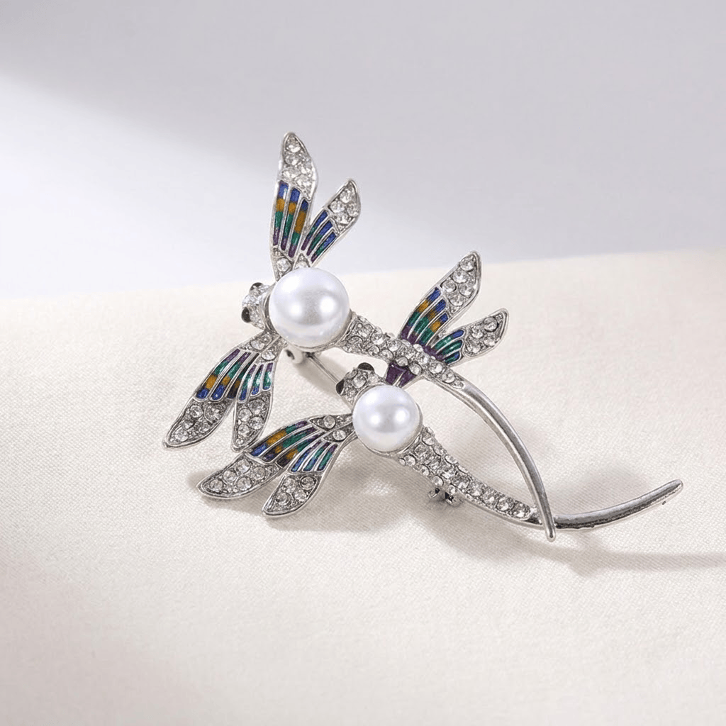 Dragonfly Pearl Brooch