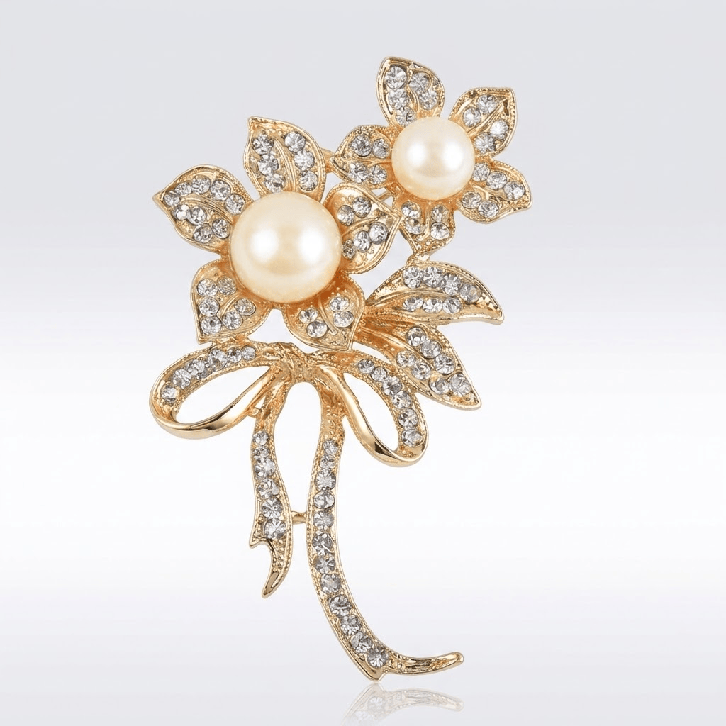 Gold Flower Brooch