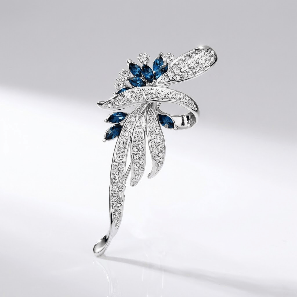 Sapphire Swirl Brooch