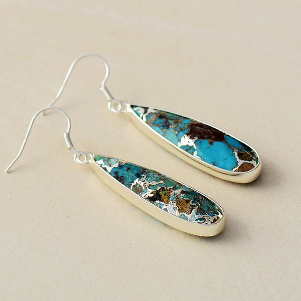 Turquoise Jasper Teardrop Earrings