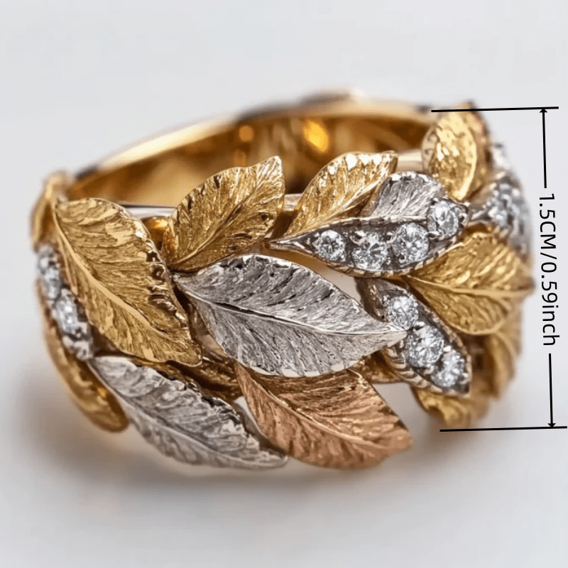 Unique Leaf & Zirconia Ring