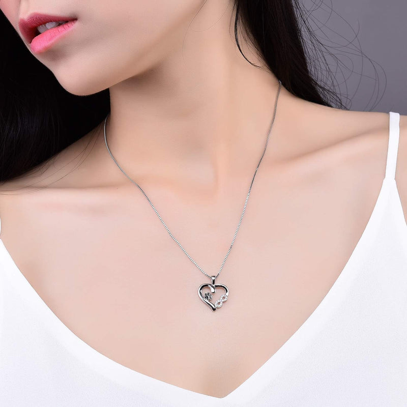 Paw and Heart Necklace with Infinity Charm
