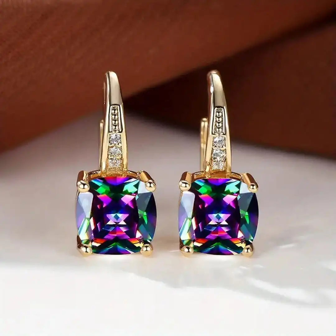 Mystic Sapphire Hoop Earrings