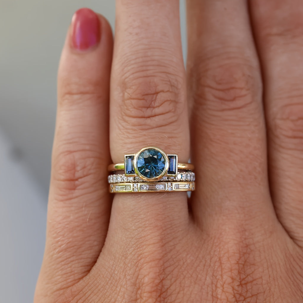 Grace - Vintage Gold & Zirconia Ring Set