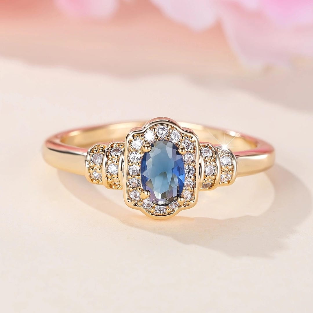Heirloom Sapphire Halo Ring