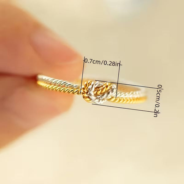 Unique Gold & Silver Knotted Ring