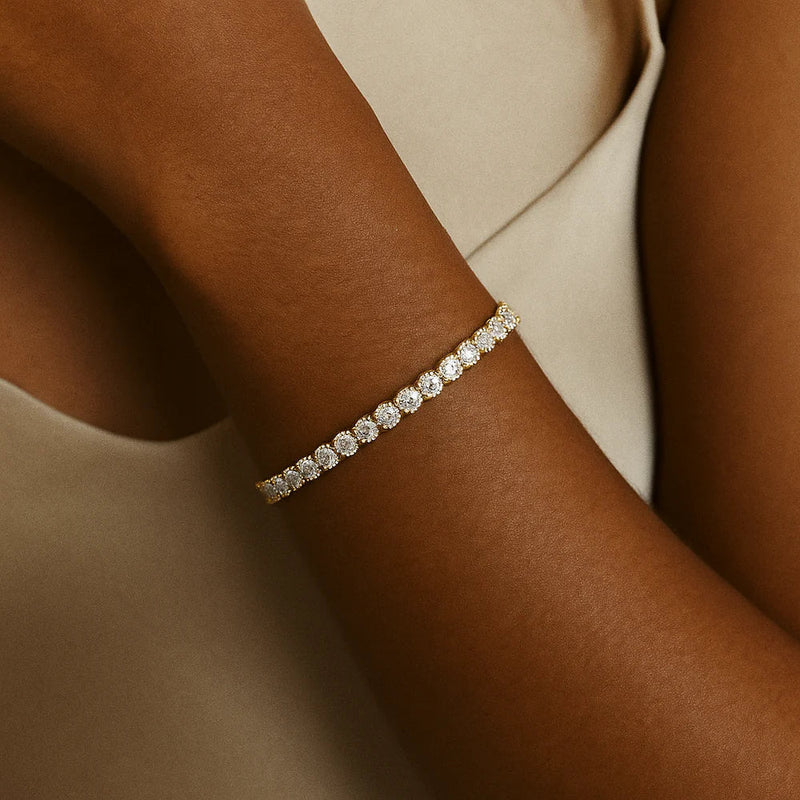Gold Plated Moissanite Tennis Bracelet