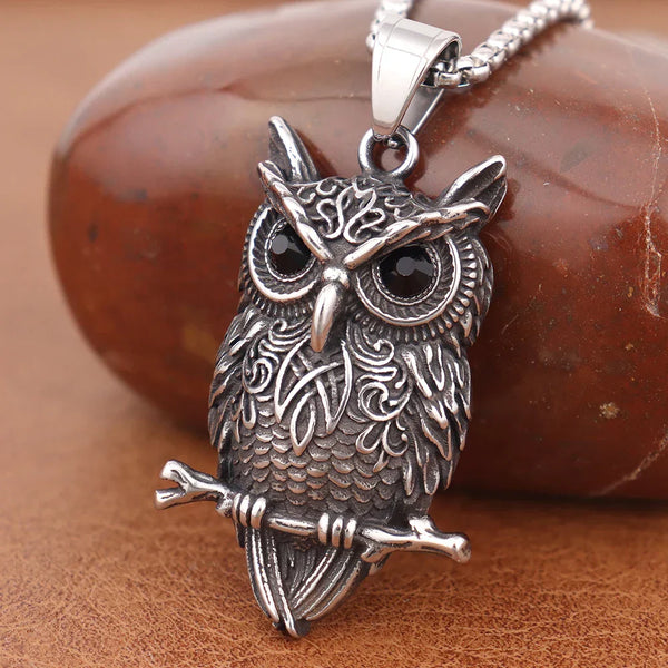 Vintage Owl Wisdom Pendant Necklace