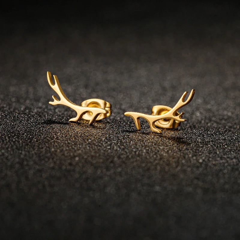Deer Antler Stud Earrings