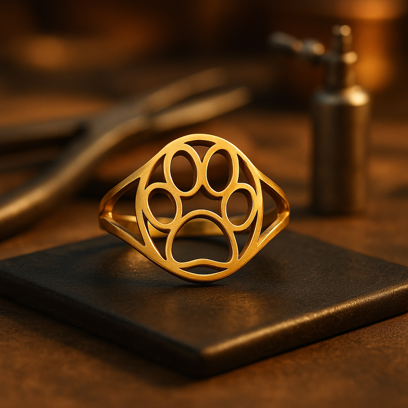 Open Paw Ring in Stainless Steel – Lightweight & Stylish