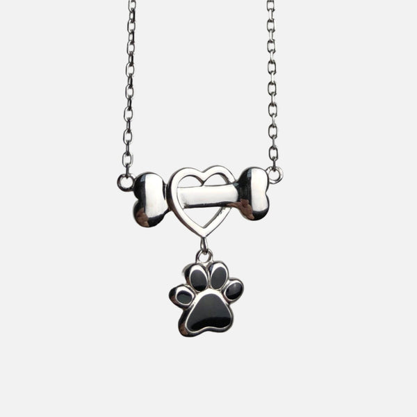 Dainty Dog Paw Necklace in Stainless Steel