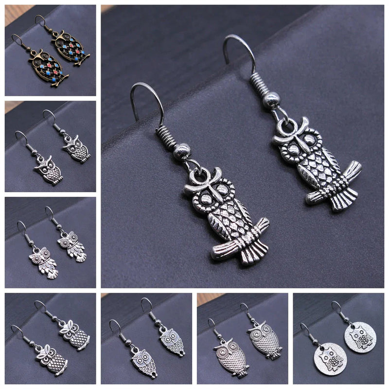 Vintage Owl Bohemian Dangle Earrings