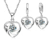 Sterling Silver Heart Necklace and Earrings
