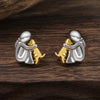 Silver and Gold Two-Tone Hug Earrings