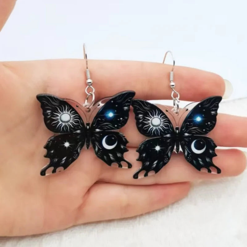 Sun Moon Butterfly Earrings