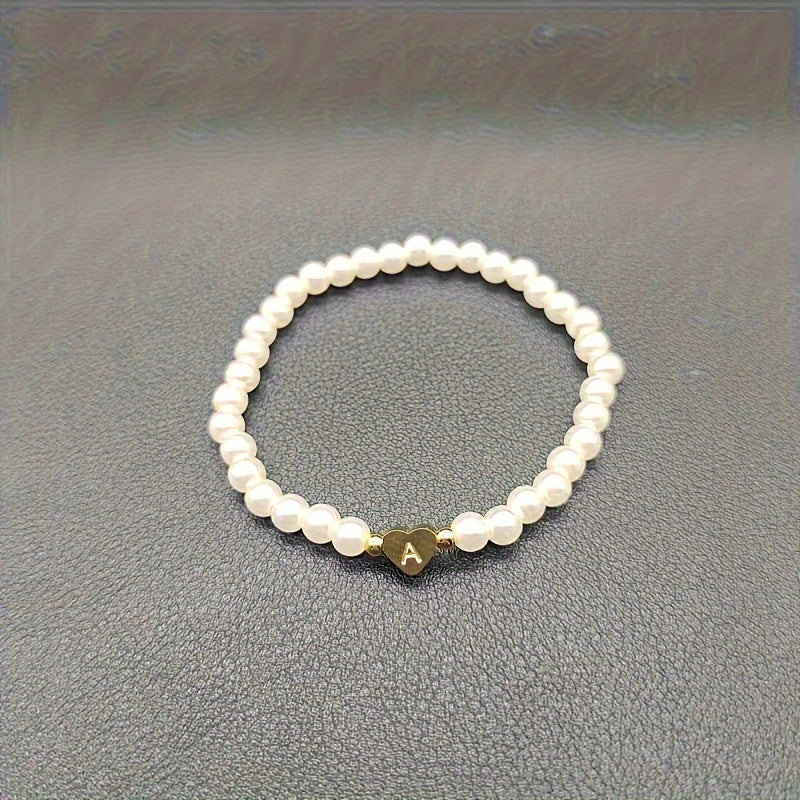 Chic A-Z Heart Initial Bracelet