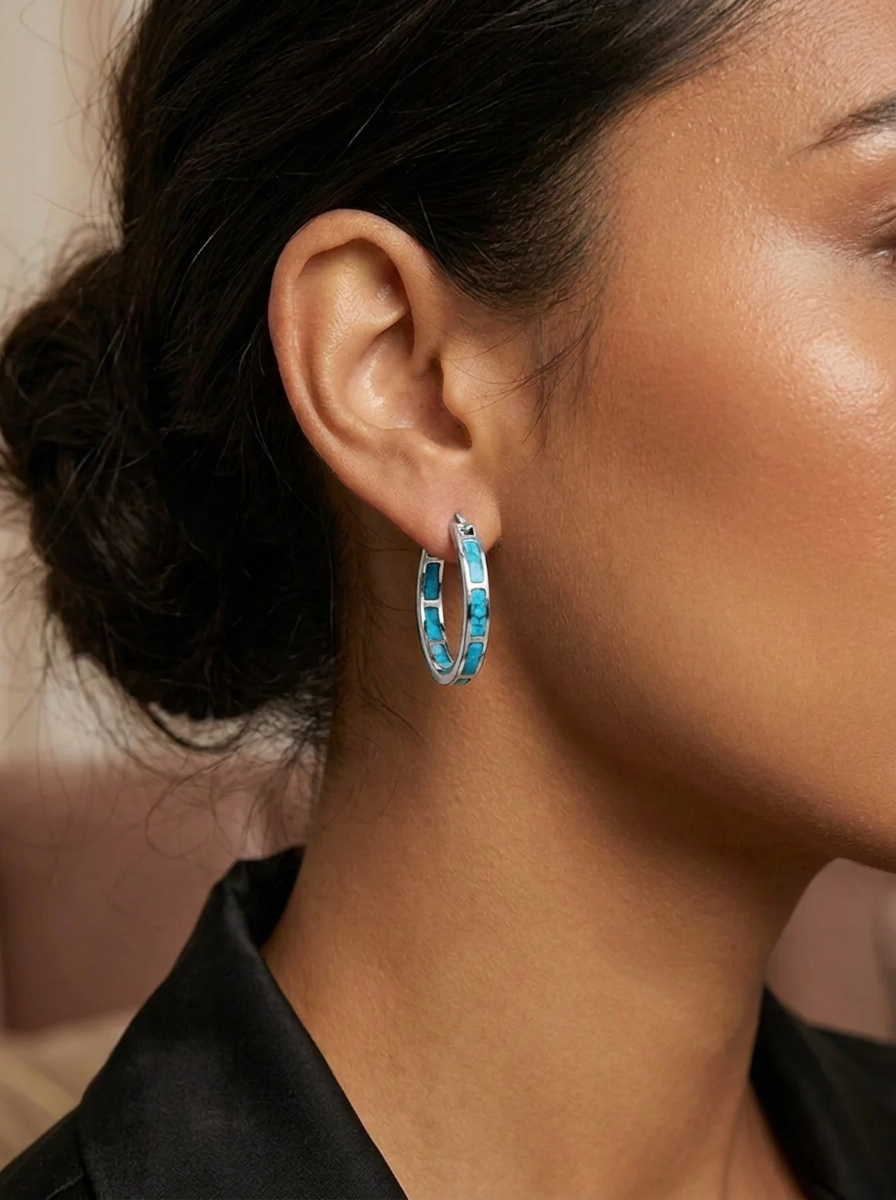 Ocean-Inspired Silver and Opal Luxury Earrings