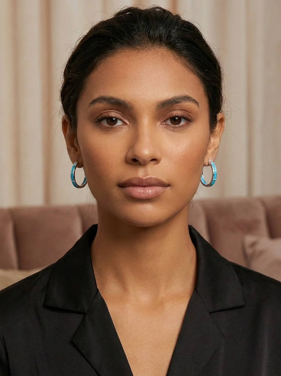 Ocean-Inspired Silver and Opal Luxury Earrings