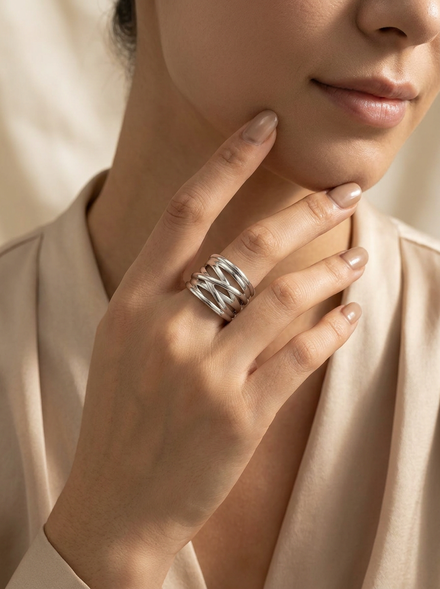 Exclusive Vintage Silver Layered Ring