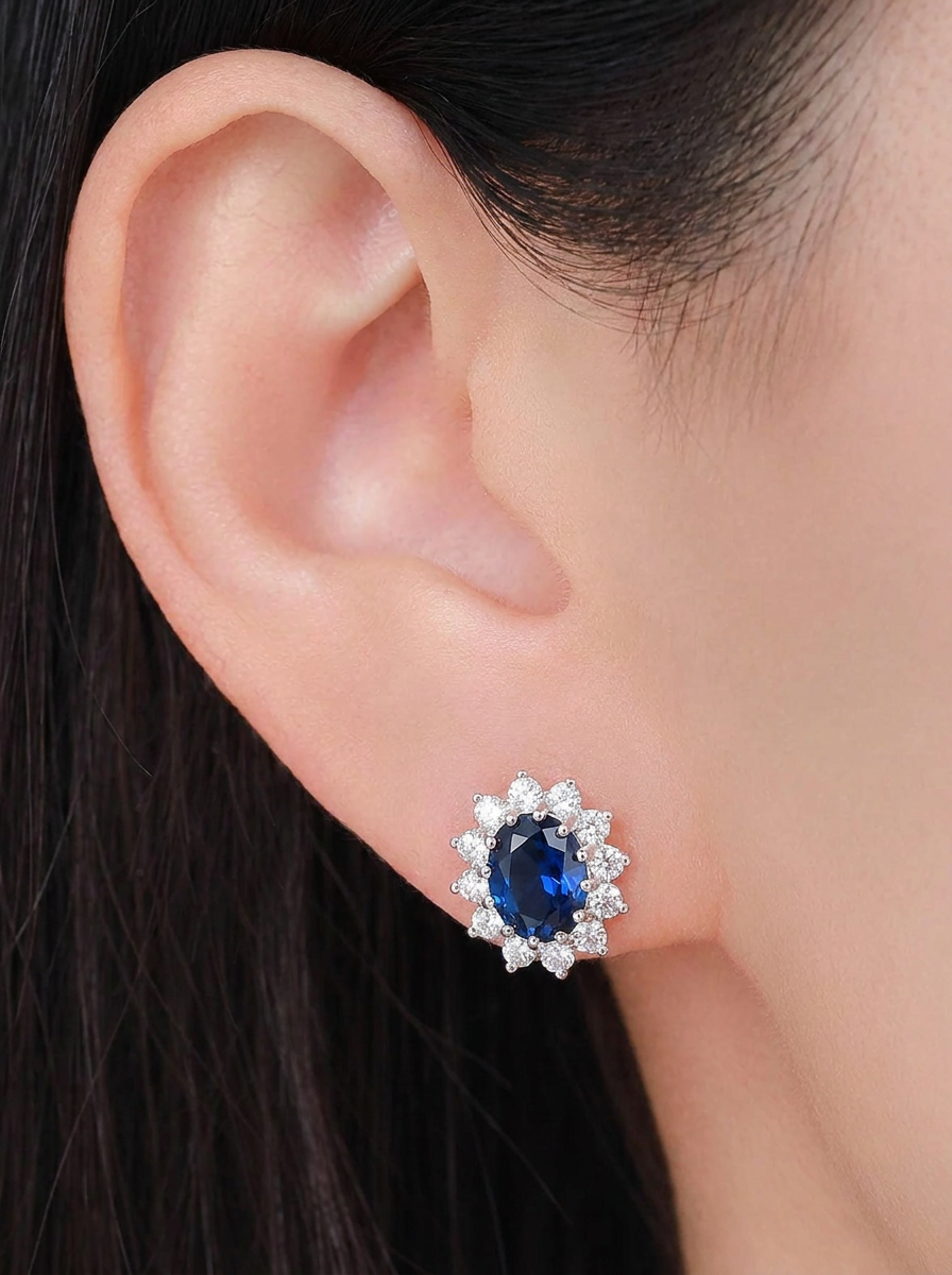 Sapphire Celestial Bloom Earrings