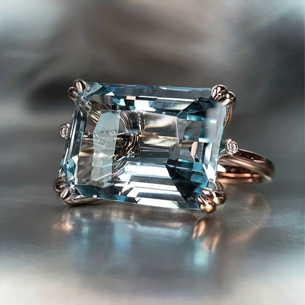 Elegant Blue Zircon Ring