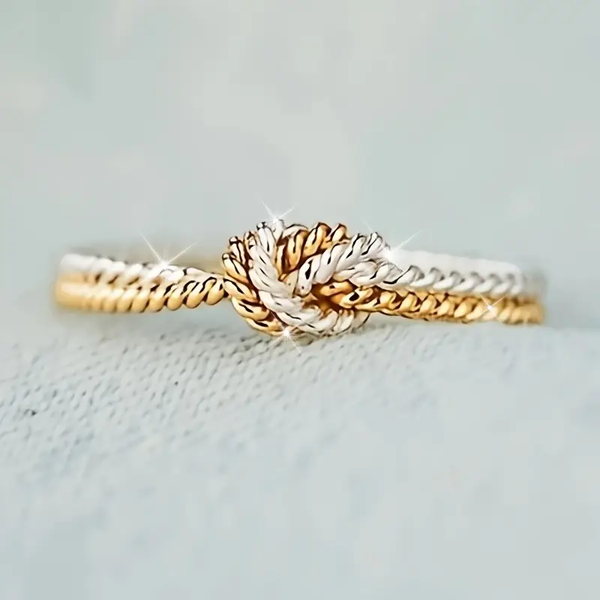 Unique Gold & Silver Knotted Ring