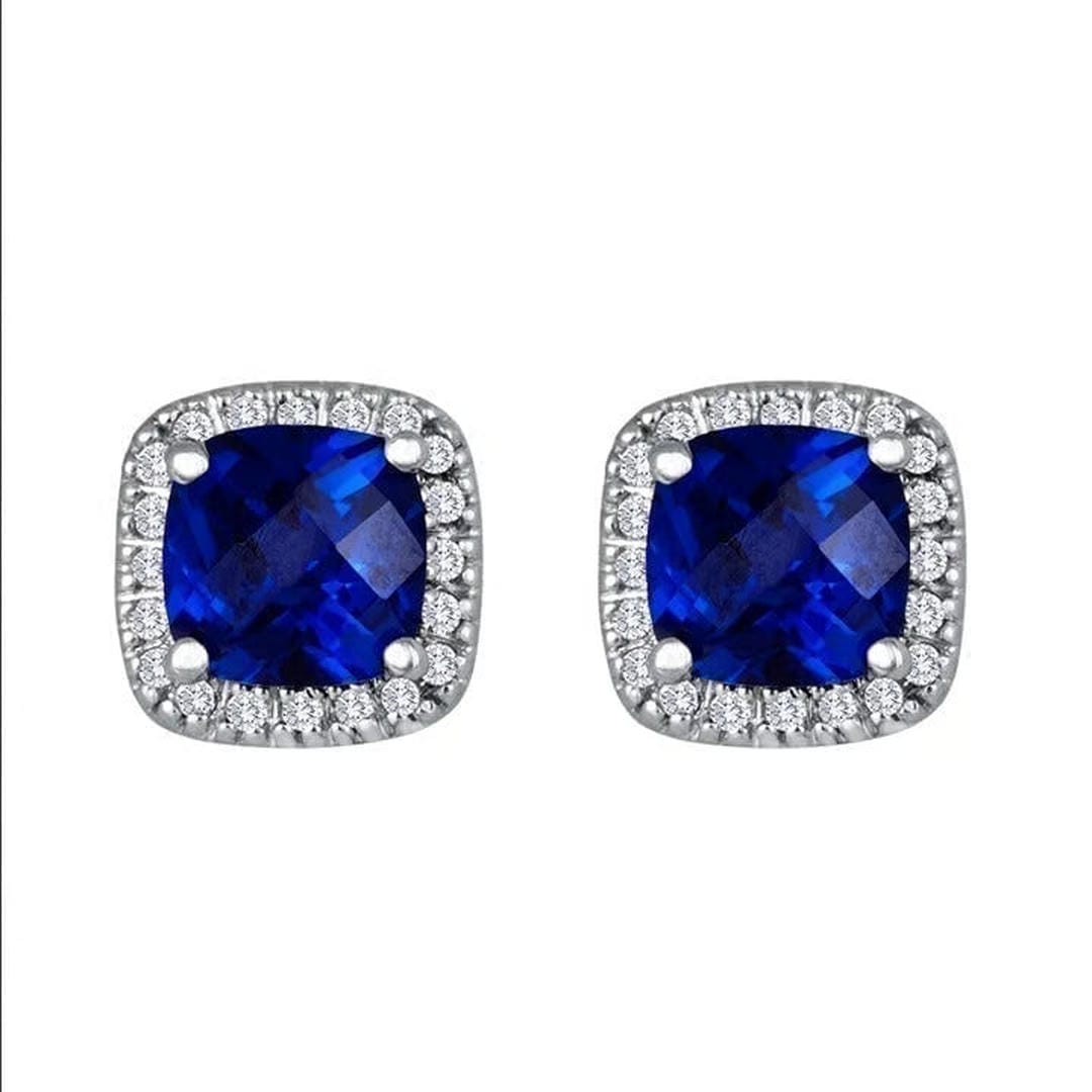 Sapphire Square Stud Earrings
